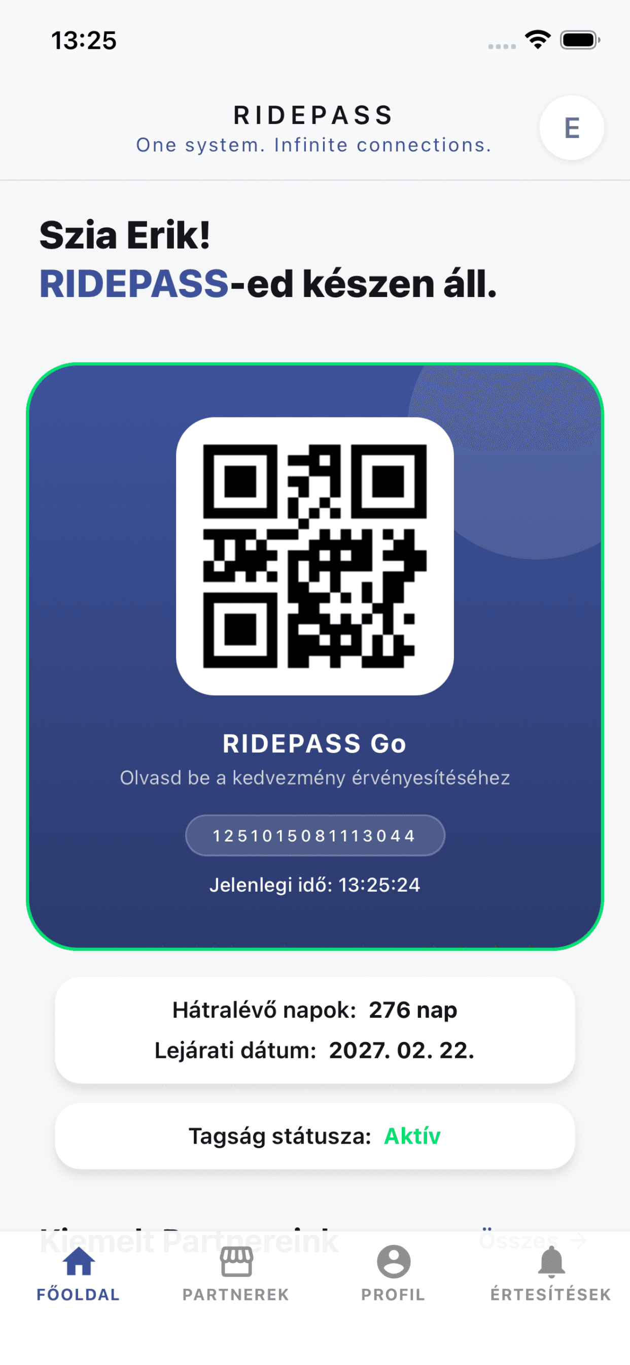 RidePass alkalmazás mockup